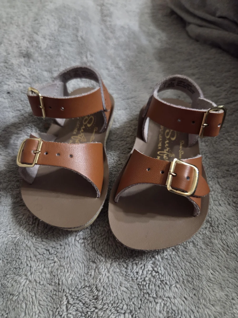 Sun San Surfer Brown Leather Buckle Sandals 5